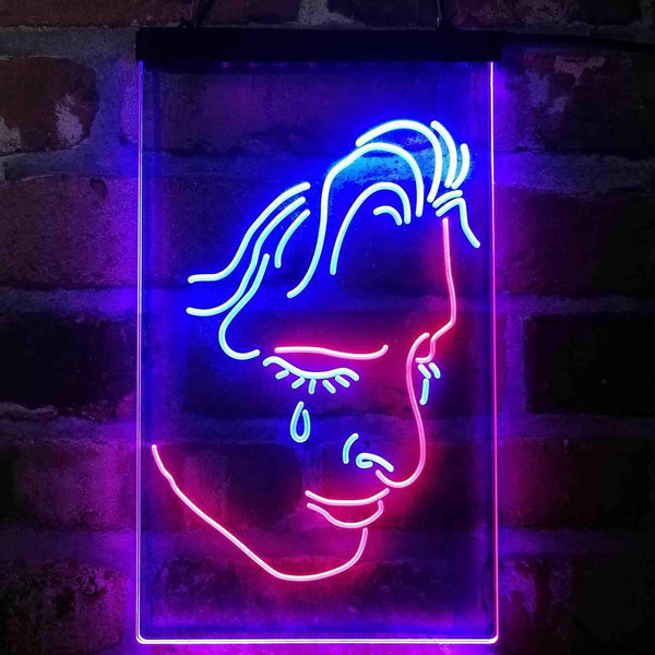ADVPRO Woman Crying Room Display  Dual Color LED Neon Sign st6-i4111 - Red & Blue