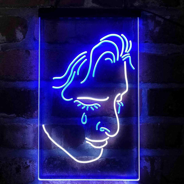 ADVPRO Woman Crying Room Display  Dual Color LED Neon Sign st6-i4111 - White & Blue