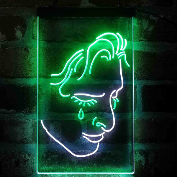 ADVPRO Woman Crying Room Display  Dual Color LED Neon Sign st6-i4111 - White & Green