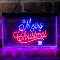 ADVPRO Merry Christmas Snowflakes Star Dual Color LED Neon Sign st6-i4112 - Red & Blue