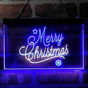 ADVPRO Merry Christmas Snowflakes Star Dual Color LED Neon Sign st6-i4112 - White & Blue