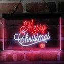 ADVPRO Merry Christmas Snowflakes Star Dual Color LED Neon Sign st6-i4112 - White & Red