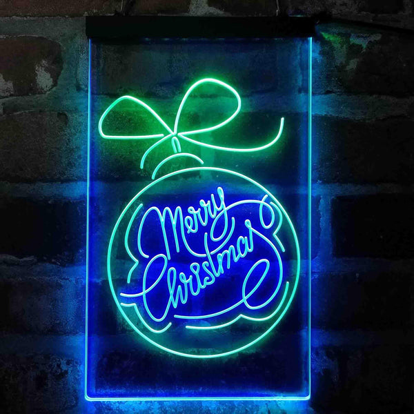 ADVPRO Merry Christmas Ball Decoration  Dual Color LED Neon Sign st6-i4113 - Green & Blue