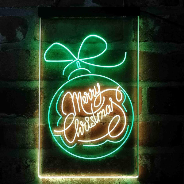 ADVPRO Merry Christmas Ball Decoration  Dual Color LED Neon Sign st6-i4113 - Green & Yellow