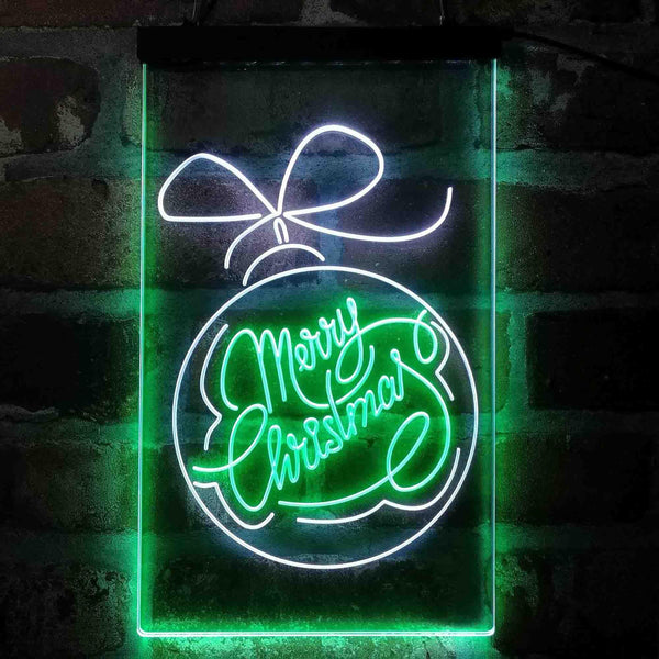 ADVPRO Merry Christmas Ball Decoration  Dual Color LED Neon Sign st6-i4113 - White & Green