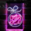 ADVPRO Merry Christmas Ball Decoration  Dual Color LED Neon Sign st6-i4113 - White & Purple