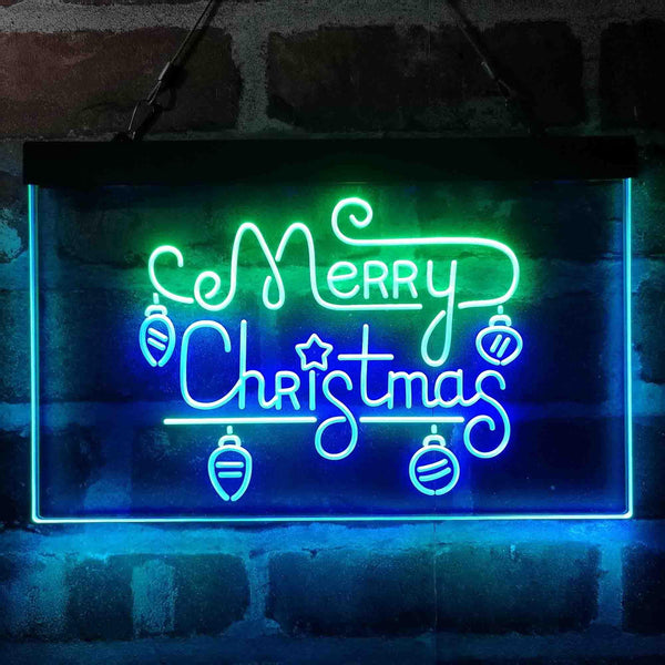ADVPRO Merry Christmas Light Decoration Dual Color LED Neon Sign st6-i4115 - Green & Blue