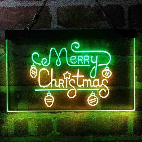 ADVPRO Merry Christmas Light Decoration Dual Color LED Neon Sign st6-i4115 - Green & Yellow