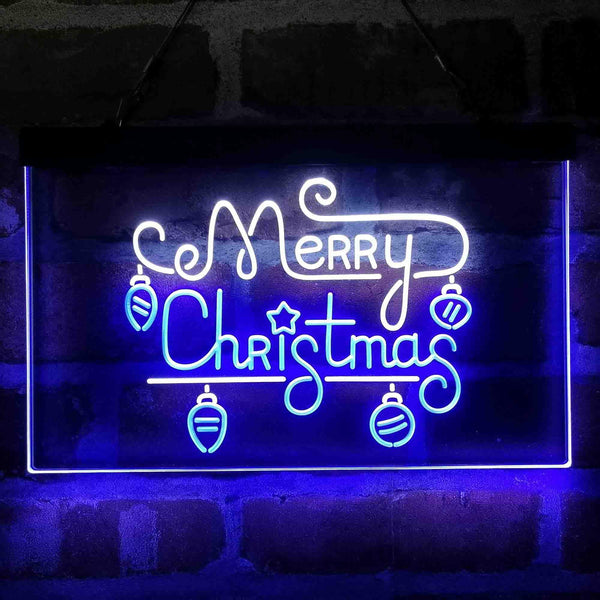 ADVPRO Merry Christmas Light Decoration Dual Color LED Neon Sign st6-i4115 - White & Blue