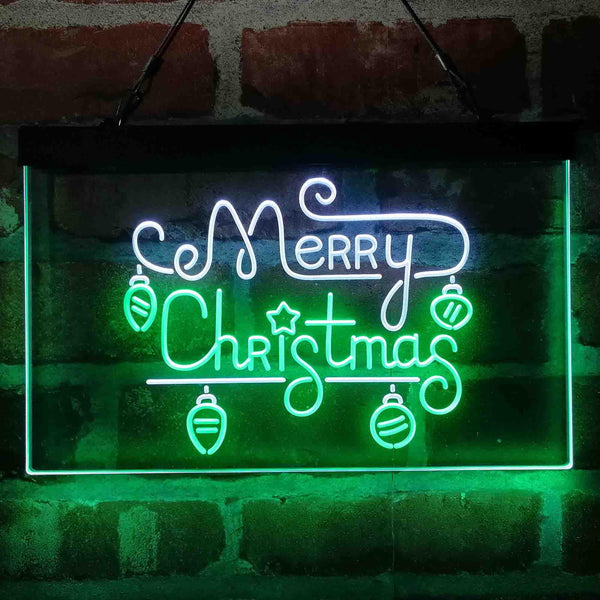 ADVPRO Merry Christmas Light Decoration Dual Color LED Neon Sign st6-i4115 - White & Green
