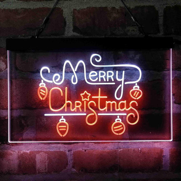 ADVPRO Merry Christmas Light Decoration Dual Color LED Neon Sign st6-i4115 - White & Orange
