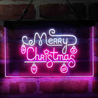 ADVPRO Merry Christmas Light Decoration Dual Color LED Neon Sign st6-i4115 - White & Purple