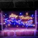 ADVPRO Merry Christmas Santa Claus Reindeer Dual Color LED Neon Sign st6-i4116 - Blue & Yellow