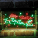 ADVPRO Merry Christmas Santa Claus Reindeer Dual Color LED Neon Sign st6-i4116 - Green & Red