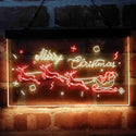 ADVPRO Merry Christmas Santa Claus Reindeer Dual Color LED Neon Sign st6-i4116 - Red & Yellow