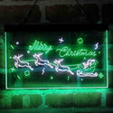 ADVPRO Merry Christmas Santa Claus Reindeer Dual Color LED Neon Sign st6-i4116 - White & Green
