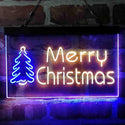 ADVPRO Merry Christmas Tree Dual Color LED Neon Sign st6-i4118 - Blue & Yellow