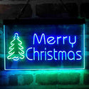 ADVPRO Merry Christmas Tree Dual Color LED Neon Sign st6-i4118 - Green & Blue