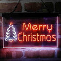 ADVPRO Merry Christmas Tree Dual Color LED Neon Sign st6-i4118 - White & Orange
