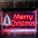 ADVPRO Merry Christmas Tree Dual Color LED Neon Sign st6-i4118 - White & Red