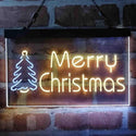 ADVPRO Merry Christmas Tree Dual Color LED Neon Sign st6-i4118 - White & Yellow