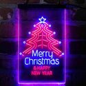 ADVPRO Merry Christmas & Happy New Year  Dual Color LED Neon Sign st6-i4119 - Blue & Red