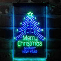 ADVPRO Merry Christmas & Happy New Year  Dual Color LED Neon Sign st6-i4119 - Green & Blue