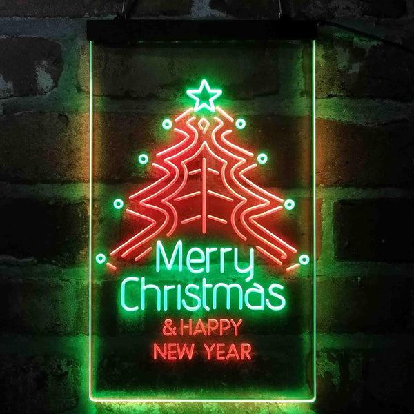 ADVPRO Merry Christmas & Happy New Year  Dual Color LED Neon Sign st6-i4119 - Green & Red