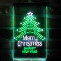 ADVPRO Merry Christmas & Happy New Year  Dual Color LED Neon Sign st6-i4119 - White & Green
