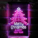 ADVPRO Merry Christmas & Happy New Year  Dual Color LED Neon Sign st6-i4119 - White & Purple