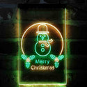 ADVPRO Merry Christmas Snowman  Dual Color LED Neon Sign st6-i4121 - Green & Yellow