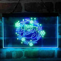 ADVPRO Merry Christmas Circle Ornament Dual Color LED Neon Sign st6-i4122 - Green & Blue