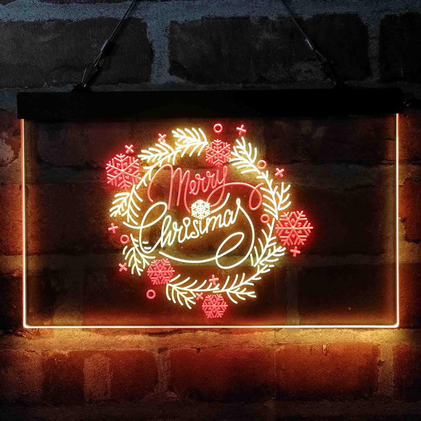 ADVPRO Merry Christmas Circle Ornament Dual Color LED Neon Sign st6-i4122 - Red & Yellow