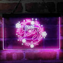 ADVPRO Merry Christmas Circle Ornament Dual Color LED Neon Sign st6-i4122 - White & Purple