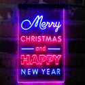ADVPRO Merry Christmas Happy New Year Large Font  Dual Color LED Neon Sign st6-i4123 - Blue & Red