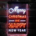 ADVPRO Merry Christmas Happy New Year Large Font  Dual Color LED Neon Sign st6-i4123 - White & Orange