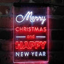ADVPRO Merry Christmas Happy New Year Large Font  Dual Color LED Neon Sign st6-i4123 - White & Red