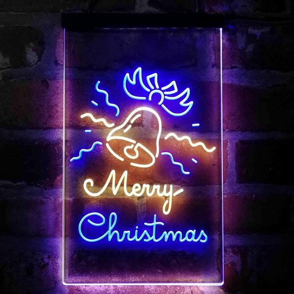 ADVPRO Merry Christmas Jingle Bells  Dual Color LED Neon Sign st6-i4124 - Blue & Yellow