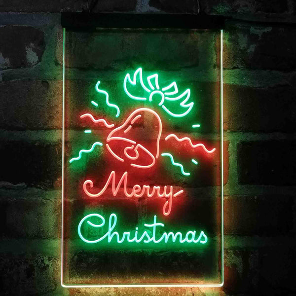 ADVPRO Merry Christmas Jingle Bells  Dual Color LED Neon Sign st6-i4124 - Green & Red
