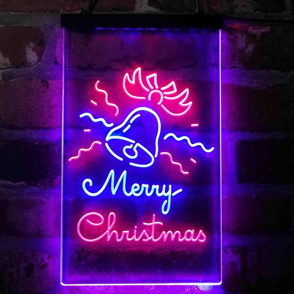 ADVPRO Merry Christmas Jingle Bells  Dual Color LED Neon Sign st6-i4124 - Red & Blue