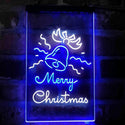 ADVPRO Merry Christmas Jingle Bells  Dual Color LED Neon Sign st6-i4124 - White & Blue