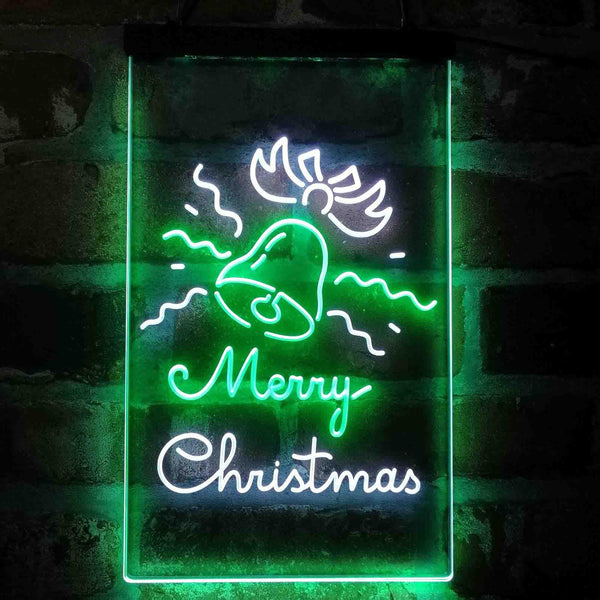 ADVPRO Merry Christmas Jingle Bells  Dual Color LED Neon Sign st6-i4124 - White & Green