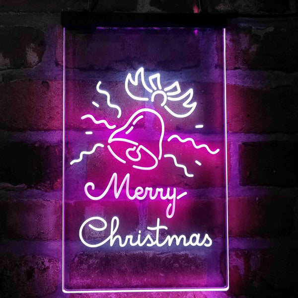 ADVPRO Merry Christmas Jingle Bells  Dual Color LED Neon Sign st6-i4124 - White & Purple