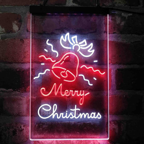 ADVPRO Merry Christmas Jingle Bells  Dual Color LED Neon Sign st6-i4124 - White & Red