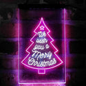 ADVPRO We Wish You are Merry Christmas Tree  Dual Color LED Neon Sign st6-i4125 - White & Purple