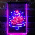 ADVPRO Merry Christmas Tree Happy New Year Star  Dual Color LED Neon Sign st6-i4126 - Blue & Red