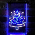 ADVPRO Merry Christmas Tree Happy New Year Star  Dual Color LED Neon Sign st6-i4126 - White & Blue