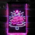 ADVPRO Merry Christmas Tree Happy New Year Star  Dual Color LED Neon Sign st6-i4126 - White & Purple