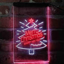 ADVPRO Merry Christmas Tree Happy New Year Star  Dual Color LED Neon Sign st6-i4126 - White & Red