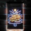 ADVPRO Merry Christmas Tree Happy New Year Star  Dual Color LED Neon Sign st6-i4126 - White & Yellow